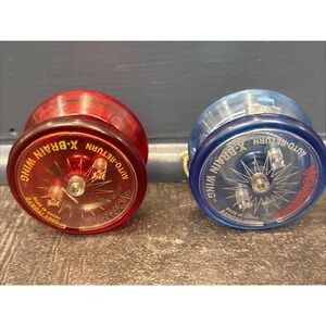 (2) VIntage Omega Red & Blue X-Brain Wing Auto Return Yoyo 1999  Read Descrip